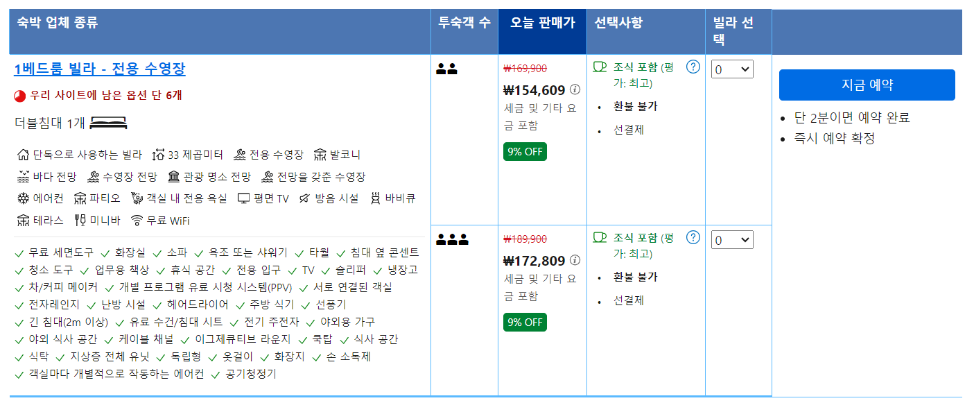 아쿠아 뷰티크 풀빌라