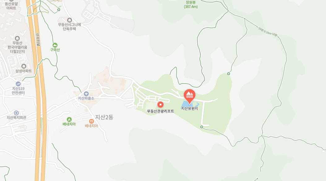 무등산 리프트 모노레일 지도