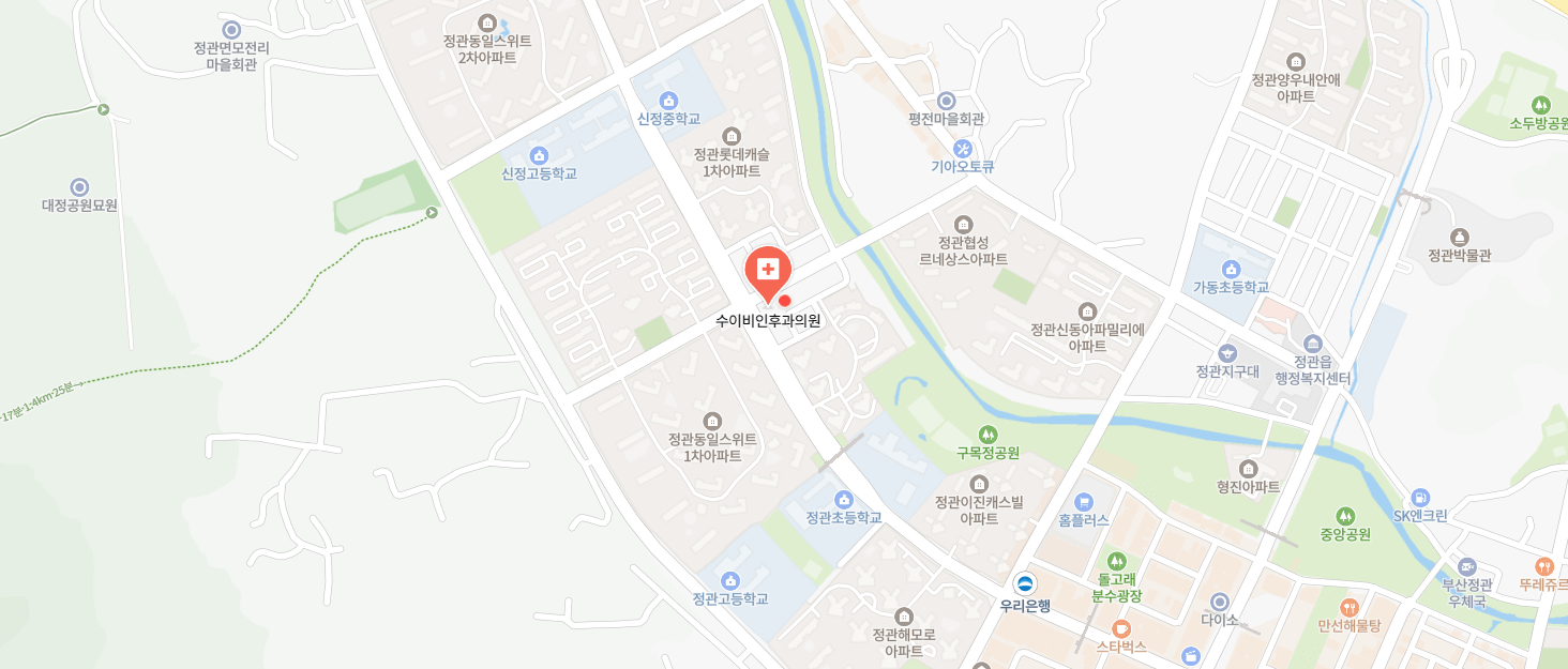 부산 기장군 수이비인후과의원 위치지도